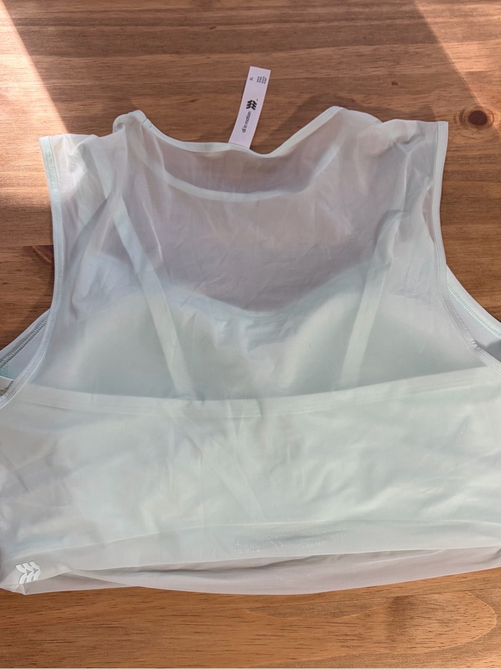New With tags- all in motion Light Mint Mesh Crop Tank - Picture 3 of 5